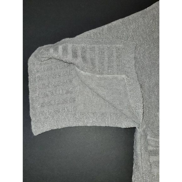Anthropology Women's Short Dolman Sleeves Oversized Knit Silver Sweater Size XS - Picture 7 of 11